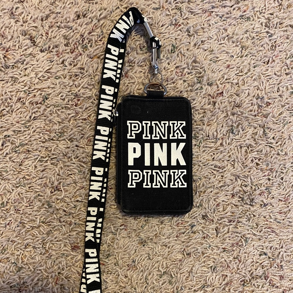 PINK lanyard and card holder/coinpouch